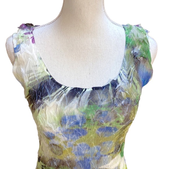 Komarov Sleeveless Crinkle Cut A-Line  Dress Size Medium - Picture 5 of 14